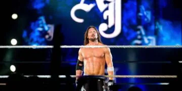 WWE superstar AJ Styles inside the ring.