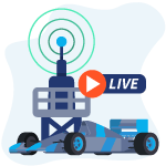 Broadcasting tower, F1 live icon