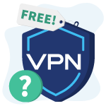 Free VPN icon with question mark