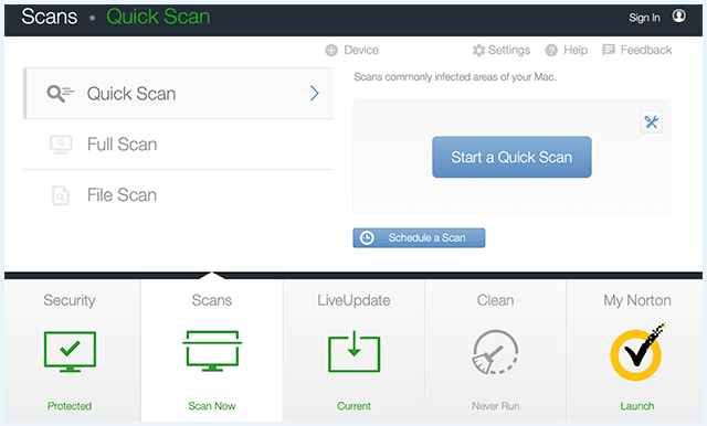 Norton Antivirus Scan Options